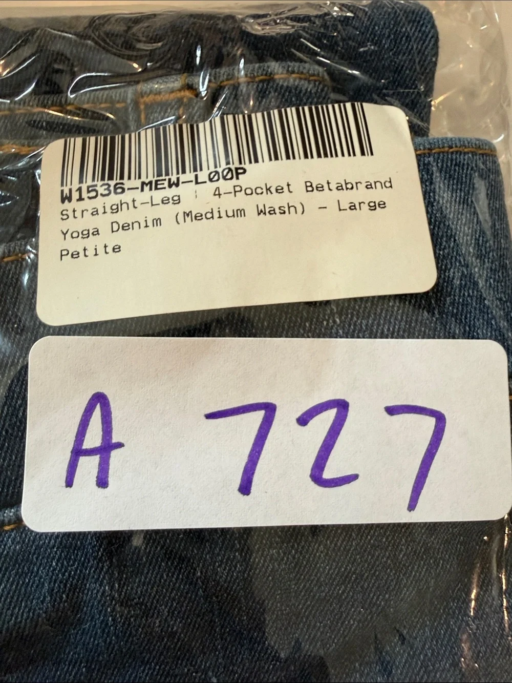 New Betabrand Medium Wash Straight 4 Pocket Yoga Denim Jeans Large Petite